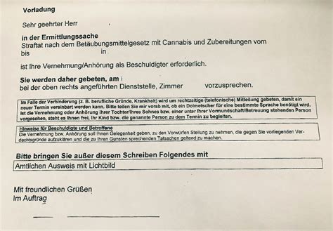 Hallo, ich heiße jeannete, ich komme aus frankreich, aber ich lebe schon lange in deutschland. Vorladung als Beschuldigter BtMG | Louis & Michaelis ...