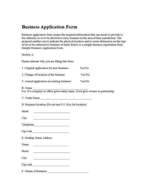 Business Application Form By Best Sample Forms Issuu