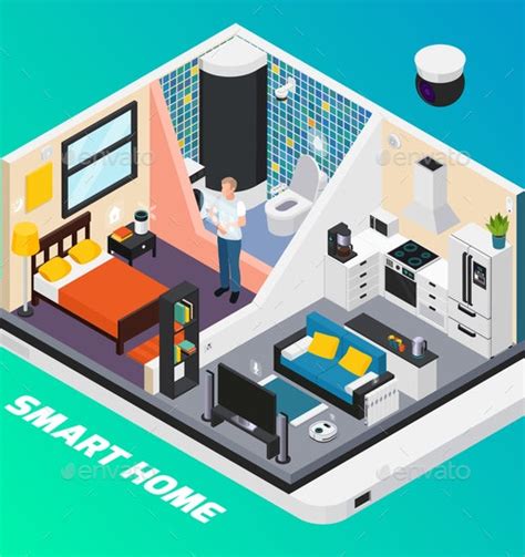 Smart Home Isometric Composition By Macrovector Graphicriver