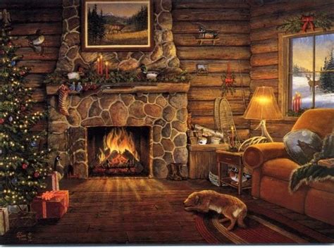Vintage Christmas Fireplace Wallpapers Wallpaper Cave