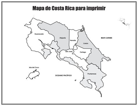 Mapas de Costa Rica para colorear y descargar Colorear imágenes