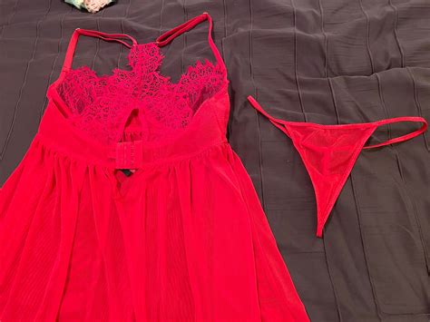 Seven Til Midnight Sexy Red Lace Lingerie With Thong Gem