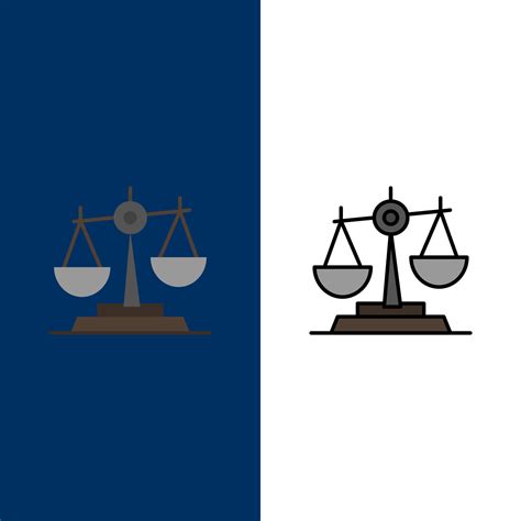 Balance Court Judge Justice Law Legal Scale Scales Icons Flat And Line
