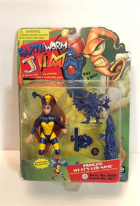 Vintage Earthworm Jim Princess Whats Her Name And Runt Zurb 5” Action