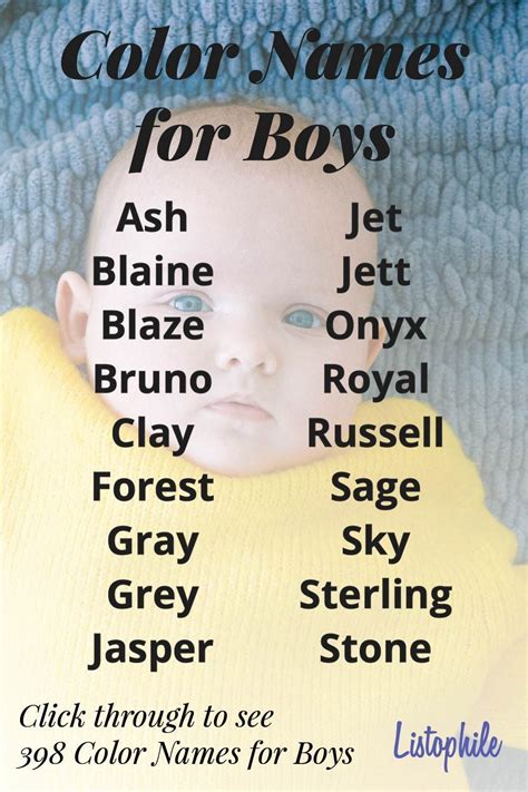 Color Names For Boys Boy Names Best Character Names Cool Boy Names