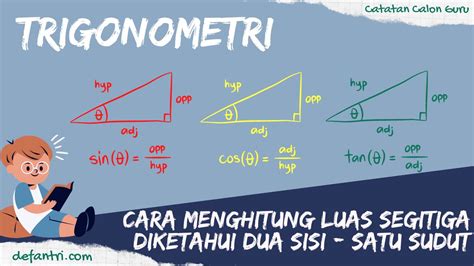 Cara Menghitung Luas Segitiga Jika Diketahui Panjang Dua Sisi Dan Besar