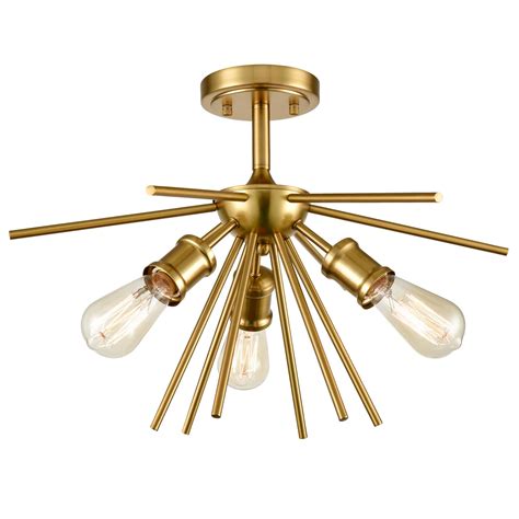 Brass Mid Century Sputnik Modern Chandelier Ceiling Light Claxy