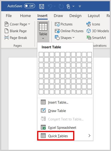 How To Insert Tables In Word