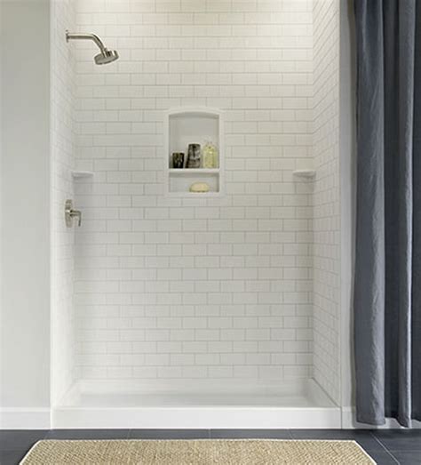 Swanstone Stmk96 3662 Shower Subway Tile Wall Kit 36 X 62 X 96 Solid Color Shower Wall