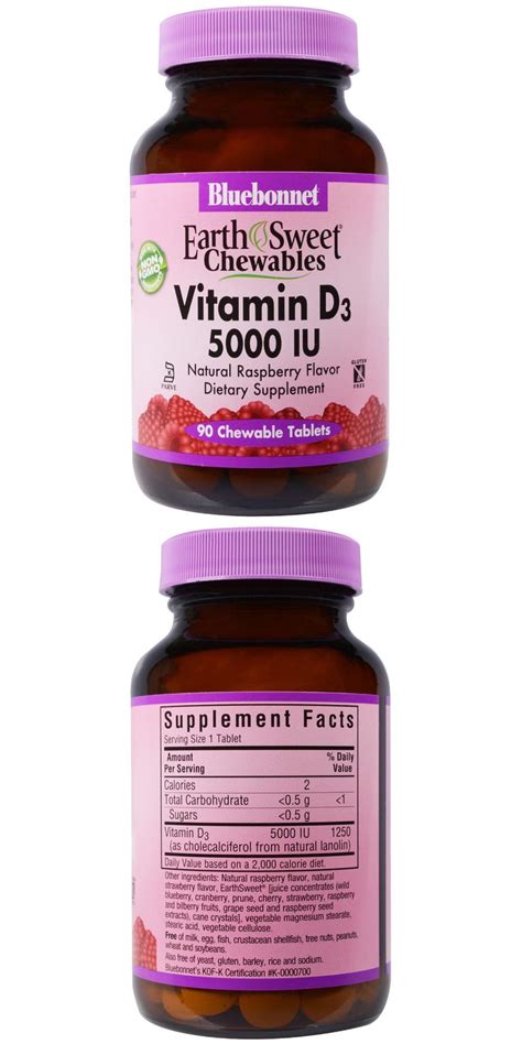 Promotes mood balance, muscle & joint function, cardio & brain health, and more. Vitamin D3, 5,000 IU, 90 Chewable Tablets in 2020 ...