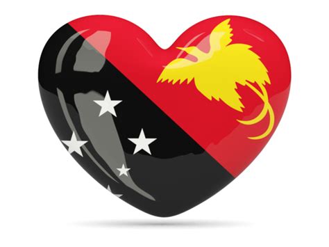 Heart Icon Illustration Of Flag Of Papua New Guinea