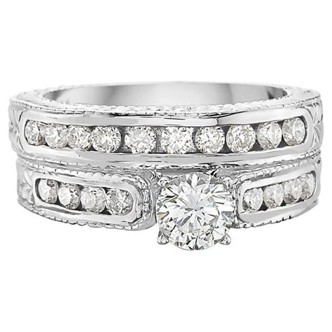 Three Stone Round Brilliant Diamond Engagement Ring GIA White Gold 0 70