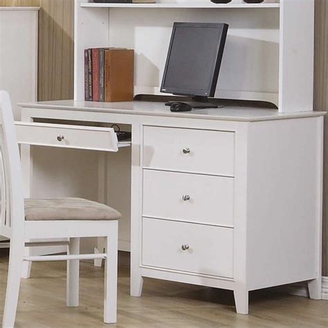 Coaster Selena Computer Desk With Drawer Storage In White 400237