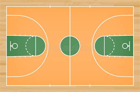 Basketball Court Floor With Line On Wood Pattern Texture Background