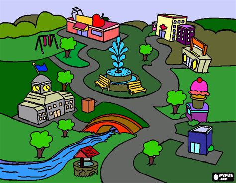 Archivo en pdf que es un croquis para niños | 17 hojas | 2.33 mb. Croquis ciudad para colorear, Croquis ciudad para imprimir