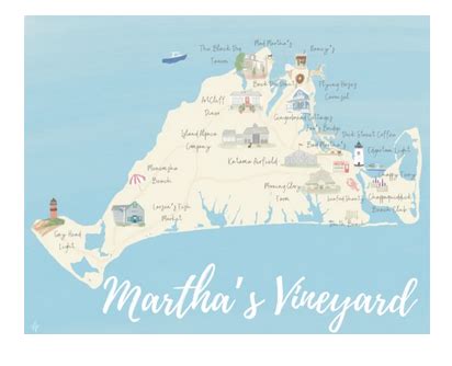 Martha S Vineyard Map X Print By Palm Prints Place And Gather