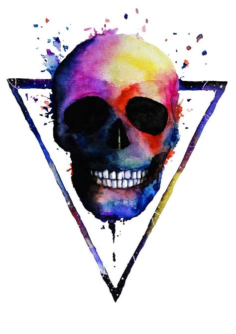 Colorful Skull Painting By Artmarketjapan