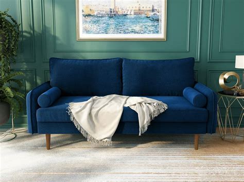 Blue Velvet Sofa Chairs Baci Living Room