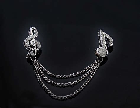 Unisex Music Lapel Pins With Chains Music Jewellery Online