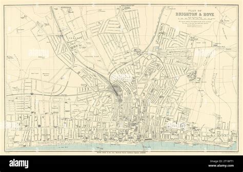 Brighton And Hove Vintage Towncity Plan Sussex Ward Lock 1922 Old