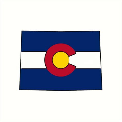 Colorado Flag State Shape Outline Art Print By Artisticattitud