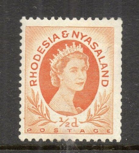 Rhodesia Nyasaland QEII 1950s Early Issue Fine Mint Hinged 1 2d NW