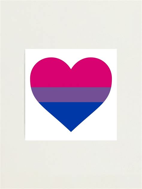 Bisexual Pride Flag Heart Shape Photographic Print For Sale By Seren0 Redbubble