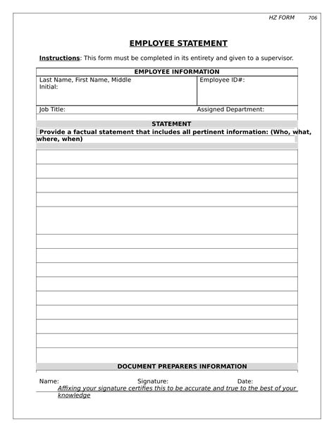 Resume examples > form > free sample of employee guarantor form. 31+ Statement Forms in MS Word | PDF | Excel