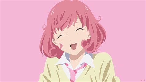 Download Minimalist Tie Smile Blush Pink Hair Kofuku Ebisu Anime