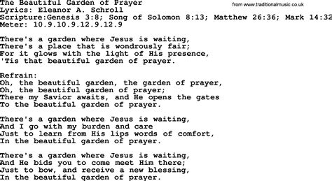 Good Old Hymns The Beautiful Garden Of Prayer Lyrics Sheetmusic Midi Mp Audio And PDF