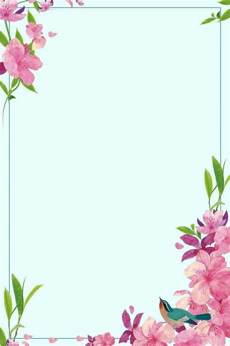 Flower Flower Border Simple Elegant Background Wallpaper Image For Free