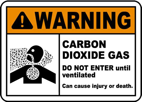 Warning Carbon Dioxide Gas Sign A5304 By