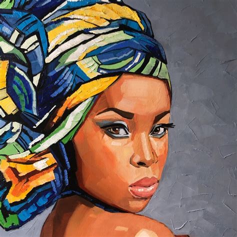 African American Painting African Queen Oil Painting Original Etsy