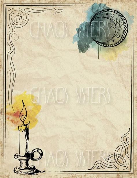 Book Of Shadows Blank Pages Printable Spell Book Page Etsy Book Of