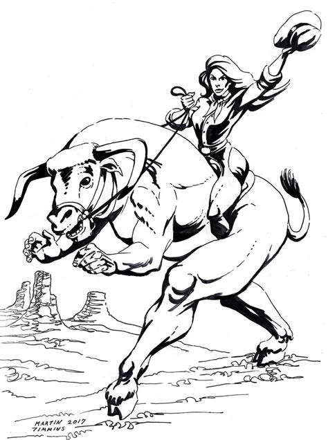 cowgirl riding minotaur by martintimmins on deviantart