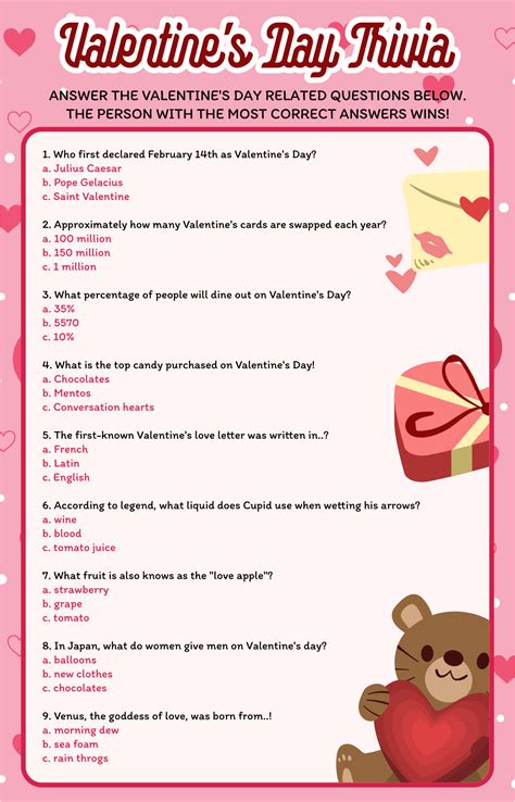 7 Best Valentines Day Trivia Printable In 2023 Valentines Day Trivia