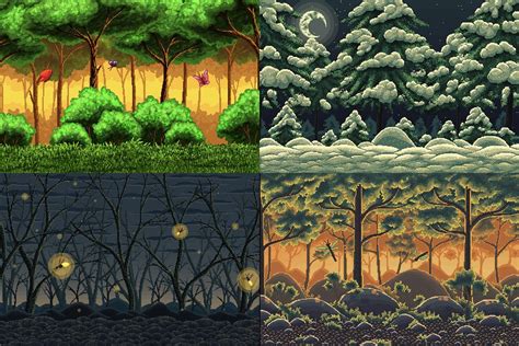 Pixel Art Forest 2d Backgrounds Pixel Art Games