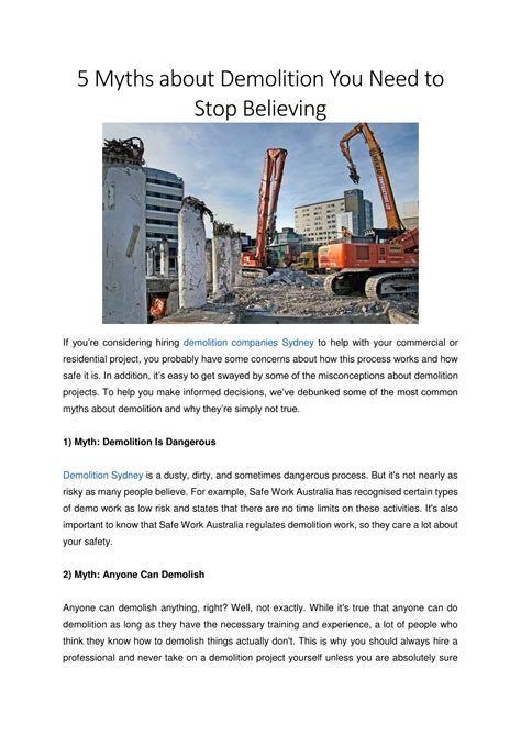 Ppt 5 Myths About Demolition You Need To Stop Believing Powerpoint