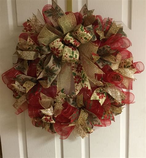 Deco Mesh And Ribbon Wreath I Made Ribbon Wreath Wreaths Fall Wreath