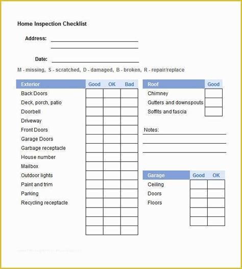 Free Property Inspection Checklist Templates Of Free Excel Template