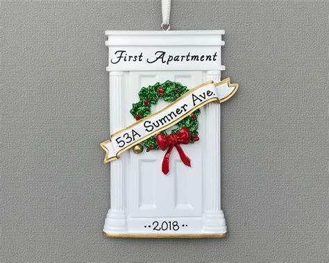 White Door First Apartment Personalized Ornament New Home Etsy