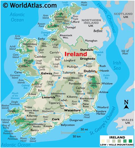 Ireland Maps Including Outline And Topographical Maps