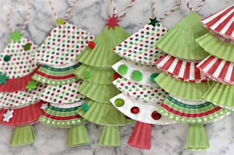 Cupcake Liner Christmas Ornaments Easy Kids Craft Hip2save