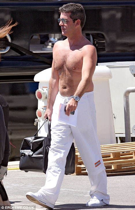 Simon Cowell Prances Around France Without His Shirt Daily Mail Online