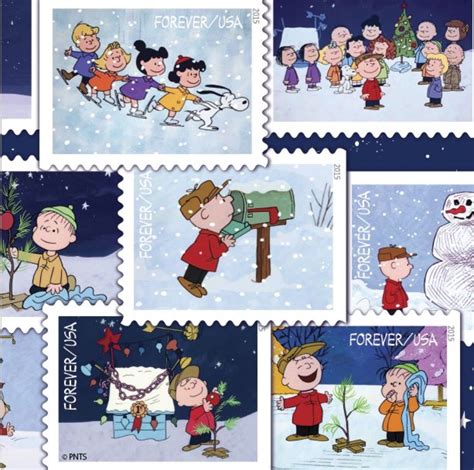 New Peanuts Stamps From Usps Peanuts Gang Christmas Snoopy