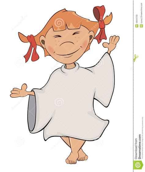 A Cute Little Angel A Girl Cartoon Stock Vector