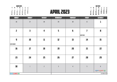 April 2023 Calendar With Holidays Printable Free Pdf And Image