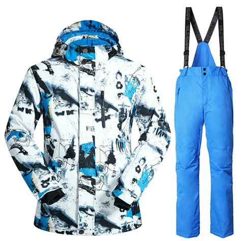 Brand Winter Ski Suit Mens Snowboard Jacket Pants Waterproof Windproof