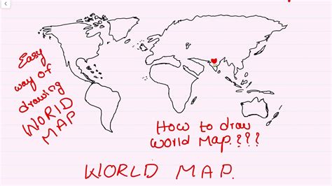 How To Draw World Map Easily Easy Way Of Drawing World Map Step By