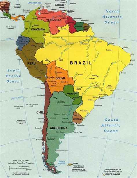 Brasilien (federative republic of brazil). Beschriftete Karte von Brasilien - Karte von Brasilien mit ...